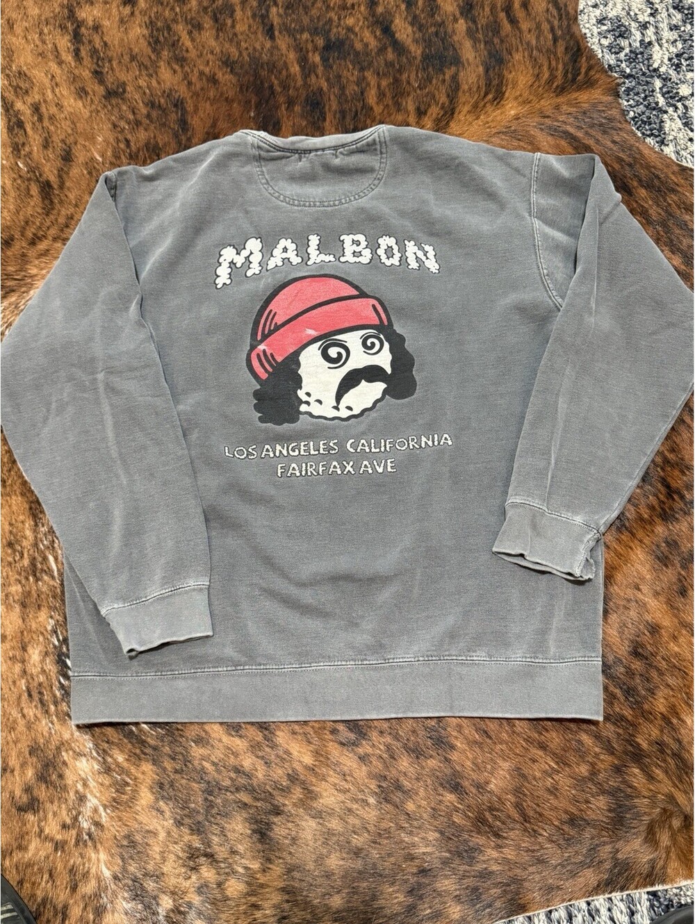 RARE Malbon Golf Cheech Buckets Crewneck Sweatshirt Fairfax LA Distressed Sz L